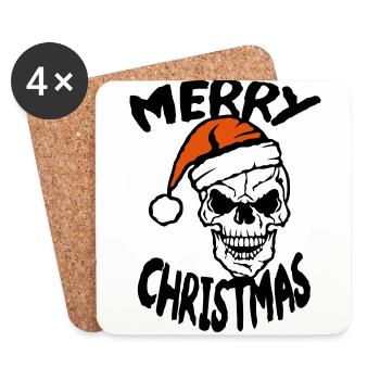 merry christmas santa hat santa hat - Coasters (set of 4) - white - Front