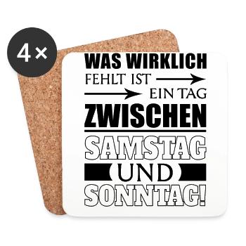 What is really missing is a day between... - Coasters (set of 4) - white - Front