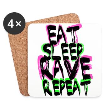 Rave Repeat - Coasters (set of 4) - white - Front