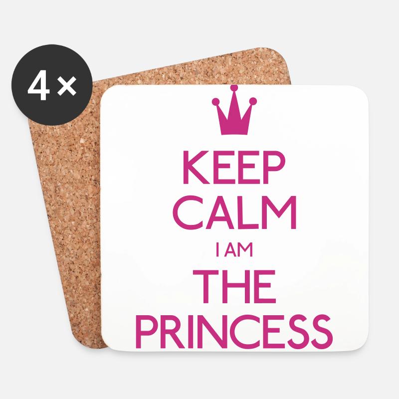 Keep Calm Princess - Untersetzer (4er-Set) - Weiß
