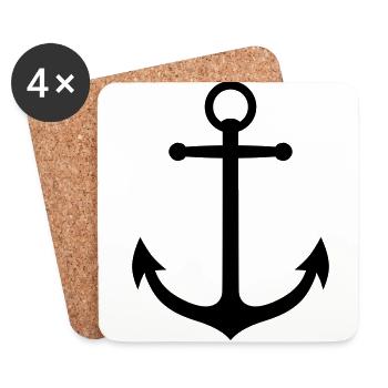 anchor - Coasters (set of 4) - white - Front