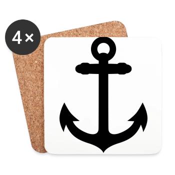 anchor - Coasters (set of 4) - white - Front
