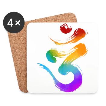 Yoga-Symbol - Untersetzer (4er-Set) - Weiß - Vorne