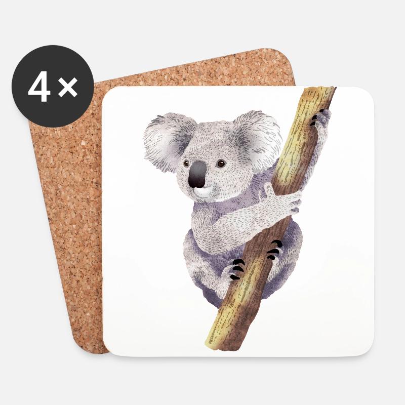 Koala 01 - Untersetzer (4er-Set) - Weiß