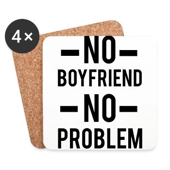 No Boyfriend - Coasters (set of 4) - white - Front
