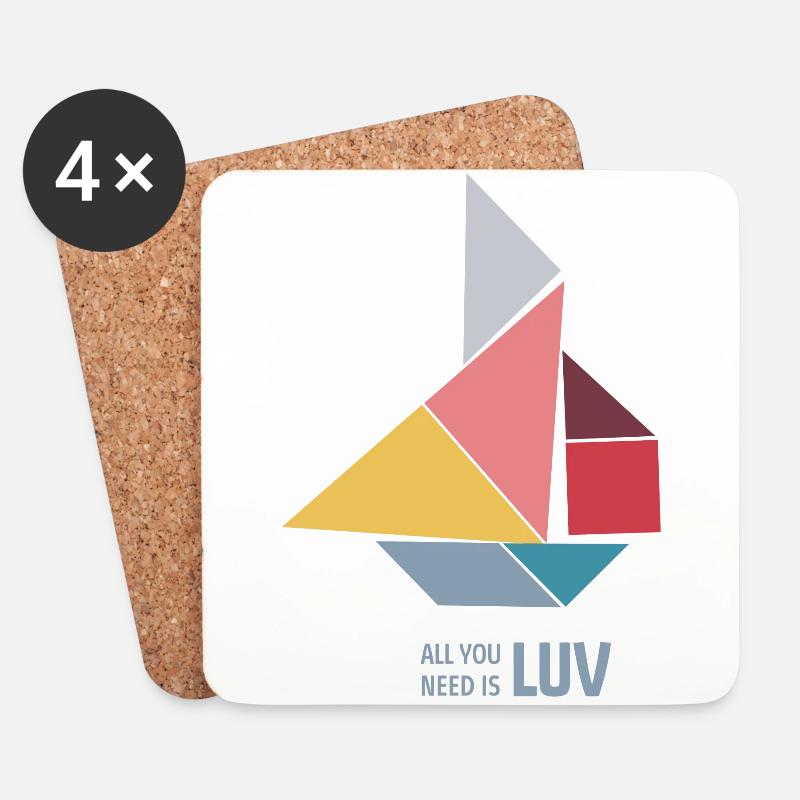 All you need is LUV - Untersetzer (4er-Set) - Weiß