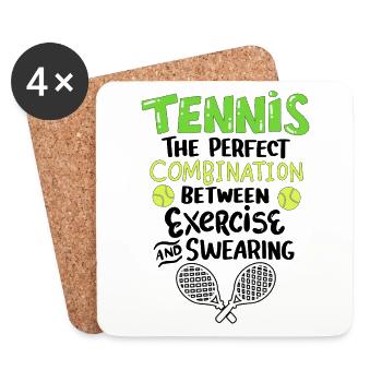Funny tennis definition gift - Coasters (set of 4) - white - Front