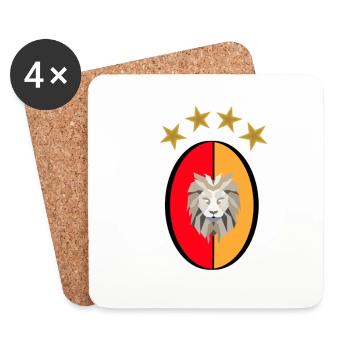 GS - Gala - Aslan - Löwe - Untersetzer (4er-Set) - Weiß - Vorne