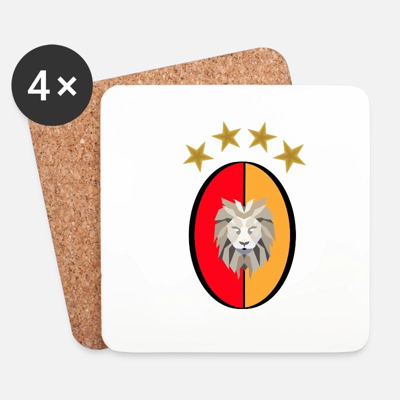 GS - Gala - Aslan - Löwe - Untersetzer (4er-Set) - Weiß