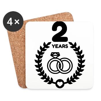 2 - Birthday Wedding - Marriage - Love - Wife - Coasters (set of 4) - white - Front