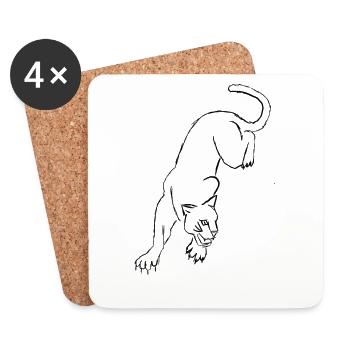 jaguar - Dessous de verre (lot de 4) - blanc - Devant