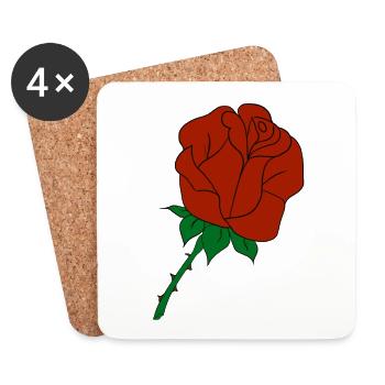 rose - Coasters (set of 4) - white - Front
