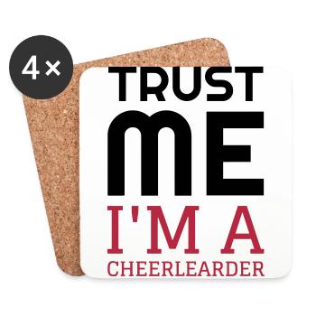 Cheerleading Cheerleader Sport Sportler Spieler - Untersetzer (4er-Set) - Weiß - Vorne