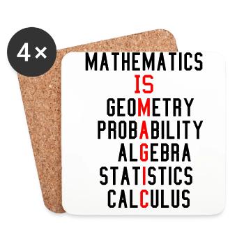 Mathematics is like magic - Coasters (set of 4) - white - Front