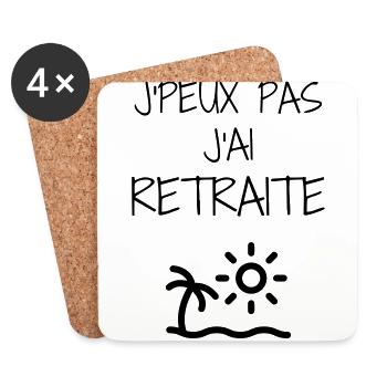 Retirement Retired Ruhestand Retraite Retraitée - Coasters (set of 4) - white - Front
