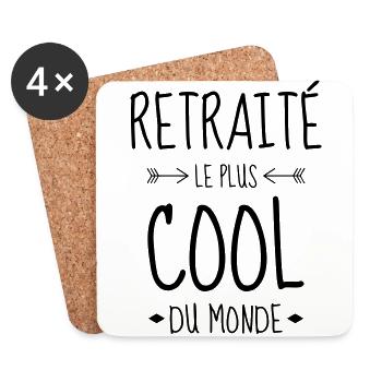 Retirement Retired Ruhestand Retraite Retraitée - Coasters (set of 4) - white - Front