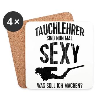 Tauchlehrer sind nun mal sexy - Untersetzer (4er-Set) - Weiß - Vorne
