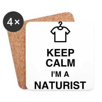 Naturisme / Naturiste / Nudisme / Nudiste - Dessous de verre (lot de 4) - blanc - Devant