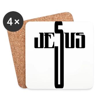 Jesus - Coasters (set of 4) - white - Front