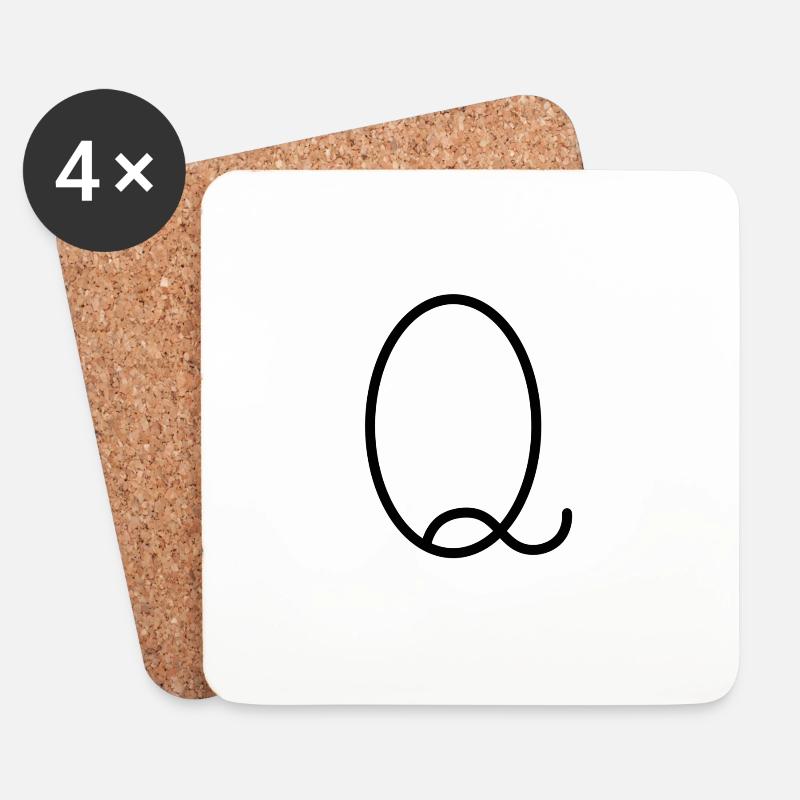 Q - Untersetzer (4er-Set) - Weiß