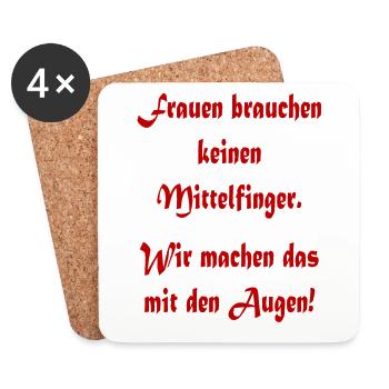 Spruch Mittelfinger - Untersetzer (4er-Set) - Weiß - Vorne