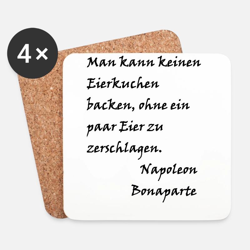 Napoleon Bonaparte - Eierkuchen - Untersetzer (4er-Set) - Weiß