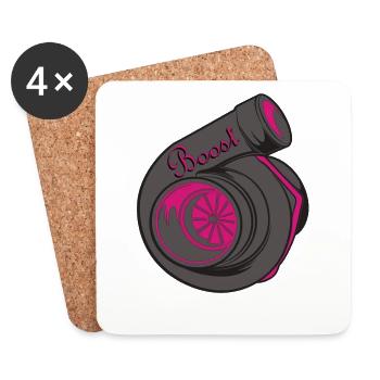 Turbolader Boost Girl - Untersetzer (4er-Set) - Weiß - Vorne