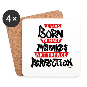 Je suis né pour faire des erreurs ne pas simuler la perfection - Dessous de verre (lot de 4) - blanc - Devant