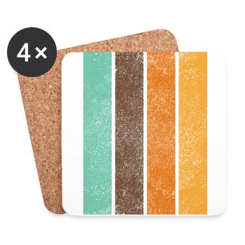 Retro rainbow stripe motif background - Coasters (set of 4) - white - Front