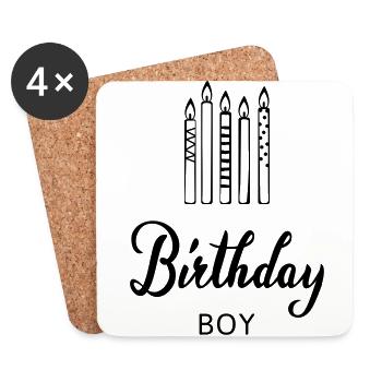 Birthday Boy - Untersetzer (4er-Set) - Weiß - Vorne