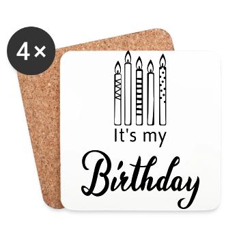 C'est mon anniversaire - Dessous de verre (lot de 4) - blanc - Devant