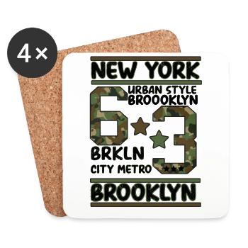 Newyork Brooklyn - Dessous de verre (lot de 4) - blanc - Devant