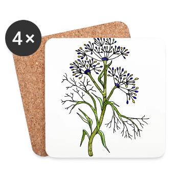flowers - Coasters (set of 4) - white - Front