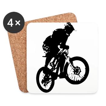 Mountain bikers - Coasters (set of 4) - white - Front