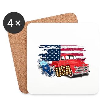 USA - Coasters (set of 4) - white - Front