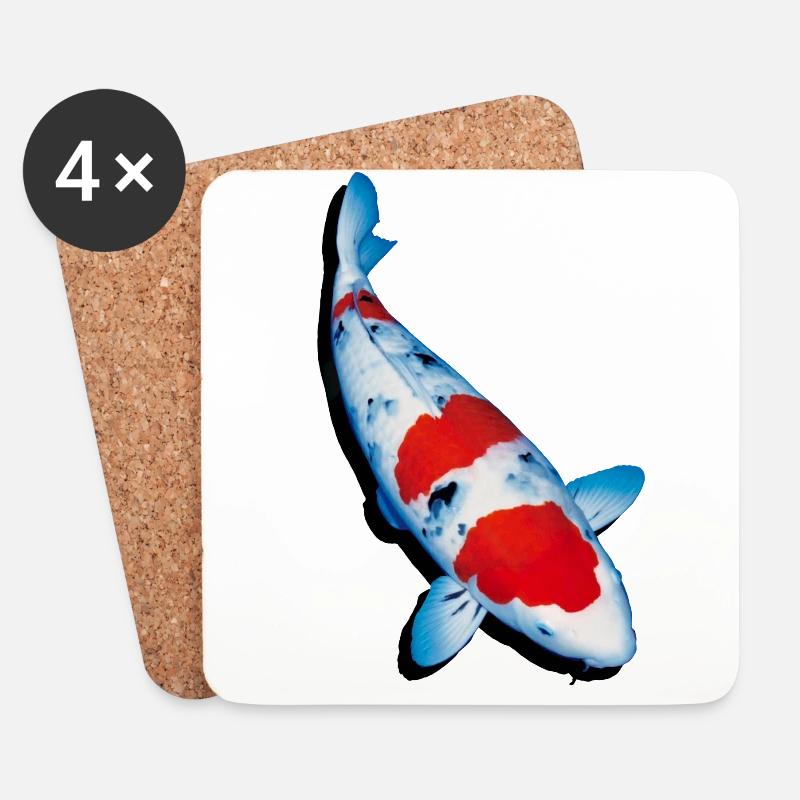Koi - Untersetzer (4er-Set) - Weiß