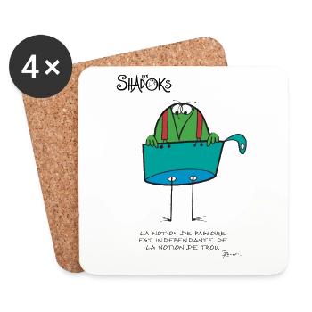 Pensée Shadokienne - Dessous de verre (lot de 4) - blanc - Devant