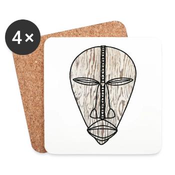 African mask - Coasters (set of 4) - white - Front