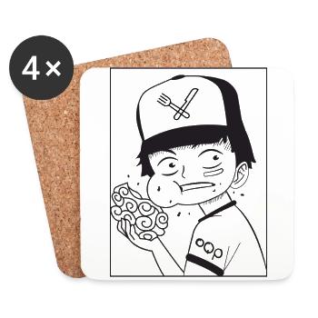 Manga Eat - Coasters (set of 4) - white - Front
