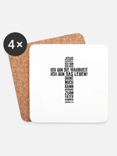 Jesus Christus Ich Bin Der Weg Gesichtsmaske Leben - Untersetzer (4er-Set) - Weiß