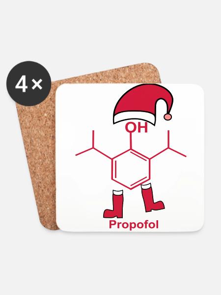 Propofol santa claus - Coasters (set of 4) - white