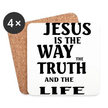 Jesus Christ God Faith - Coasters (set of 4) - white - Front