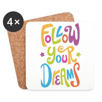 Follow your dreams - Coasters (set of 4) - white - Front