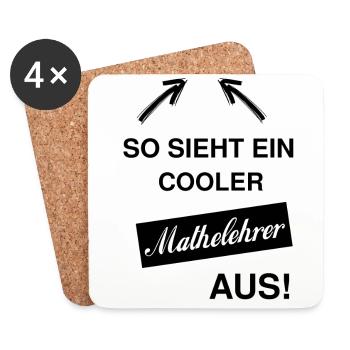 Mathelehrer Geschenkidee für gute coole Lehrer - Untersetzer (4er-Set) - Weiß - Vorne