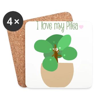 I love my Pilea - Coasters (set of 4) - white - Front