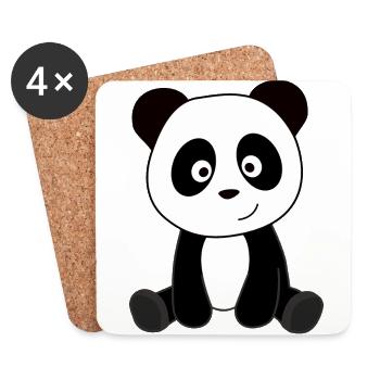 Panda Pandabär süße Tiere Kinder Teddy - Untersetzer (4er-Set) - Weiß - Vorne