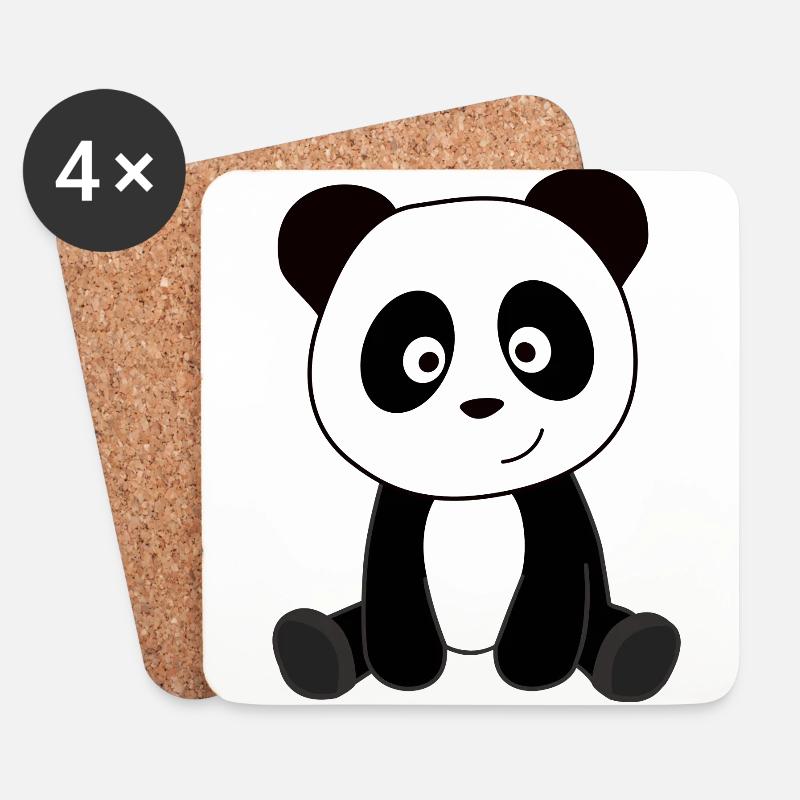 Panda Pandabär süße Tiere Kinder Teddy - Untersetzer (4er-Set) - Weiß