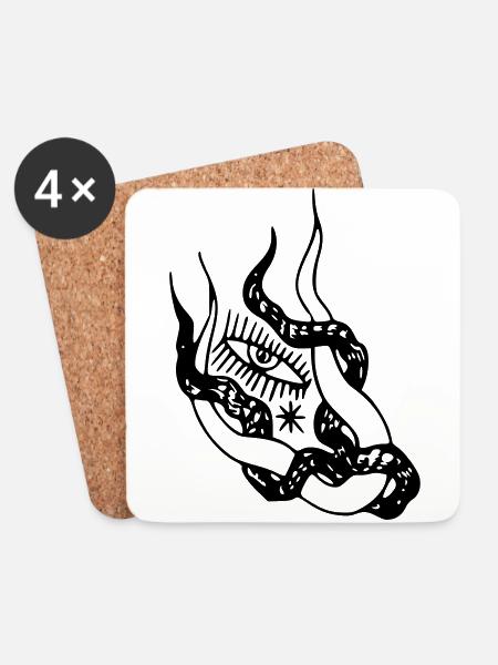 Snake Eye 2 - Coasters (set of 4) - white