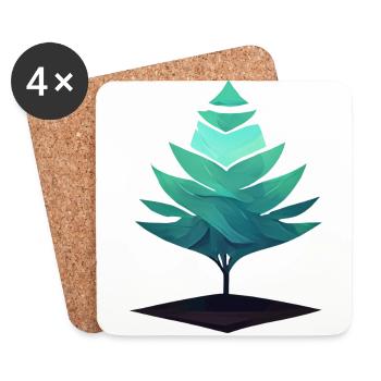 Arbre Vectoriel - Dessous de verre (lot de 4) - blanc - Devant