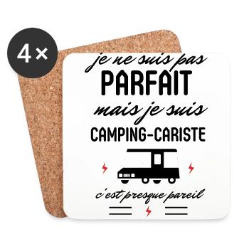 Pas parfait Camping cariste - Dessous de verre (lot de 4) - blanc - Devant